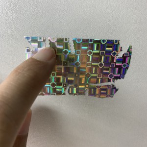 Hologram Unique Pattern Security Destructive Sticker Material,Anti-counterfeit Holographic Destructible Label Paper