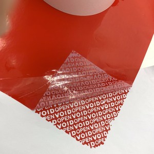 25 Micron Red Total Transfer Void Open Label Printing Material